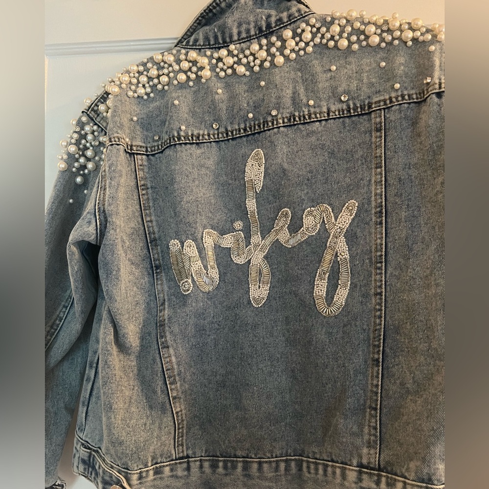 Wifey Embellished Denim Jacket
